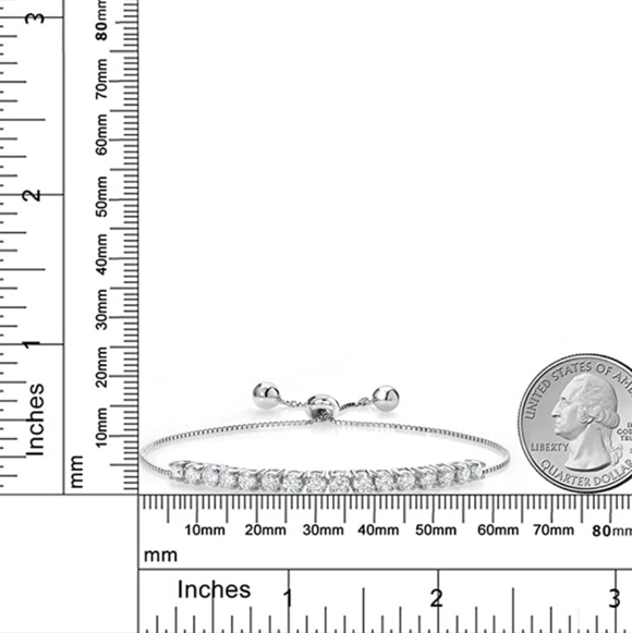 1.6ct Diamond Tennis Adjustable Bracelet Women Moissanite Anniversary Gift - Picture 4 of 5